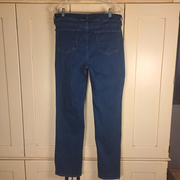 NYDJ Marilyn Straight Dark Wash Denim Jeans Size 12 - Picture 7 of 15